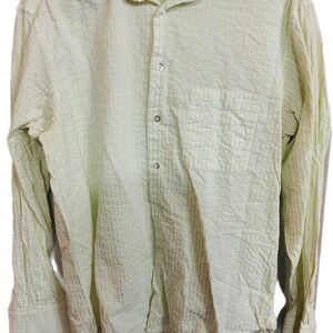 Men's Casual Cream Striped Button Down Shirt